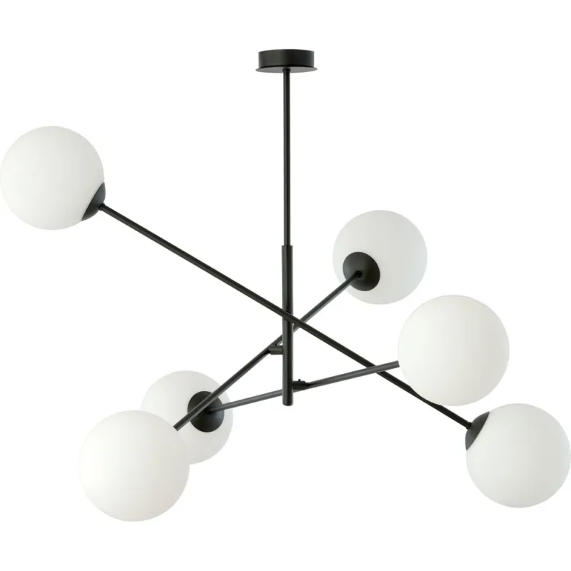 Oferta czasowa Lampa sufitowa szklane kule Linear VI opal/czarny Emibig