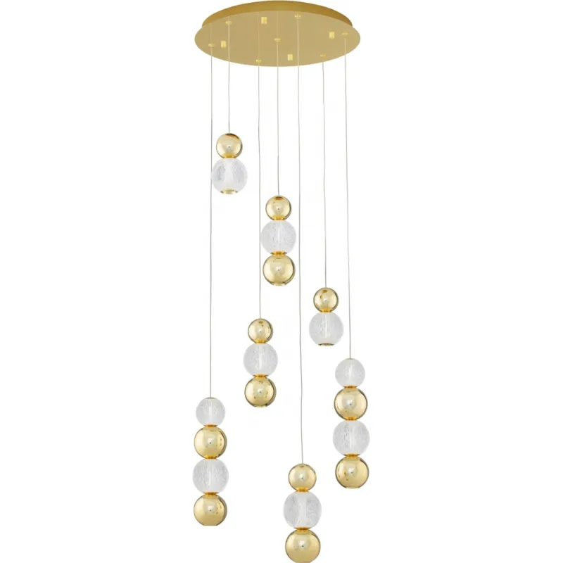Lampa wiszące kule glamour Conti LED VII 53cm złoty/przeźroczysty Wysoka jakość