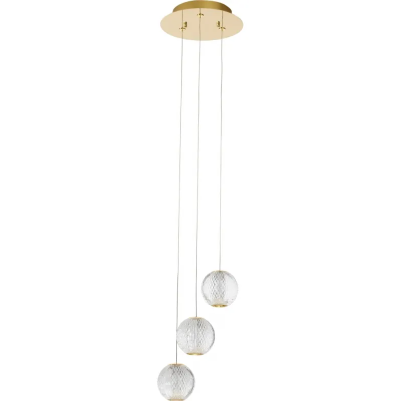 Ostatnia szansa Lampa wisząca szklane kule glamour Jewels LED III przezroczysty/złoty