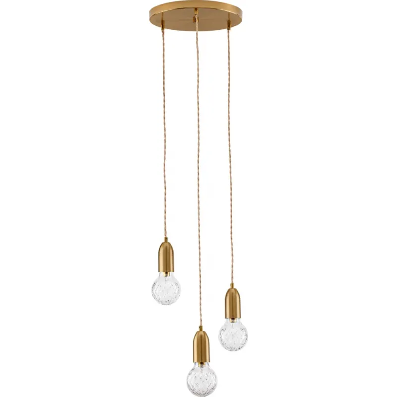 Lampa wiszące "żarówki" na kablu Denno III mosiężna Wysoka jakość