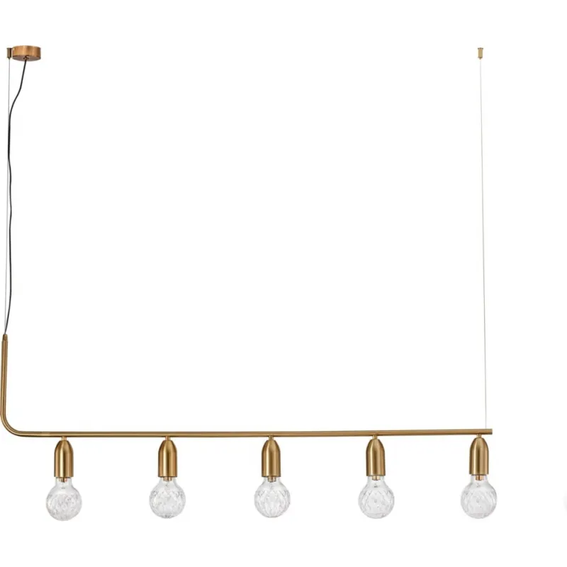 Dostępne od ręki Lampa wiszące "żarówki" na kablu Denno 128cm mosiężna