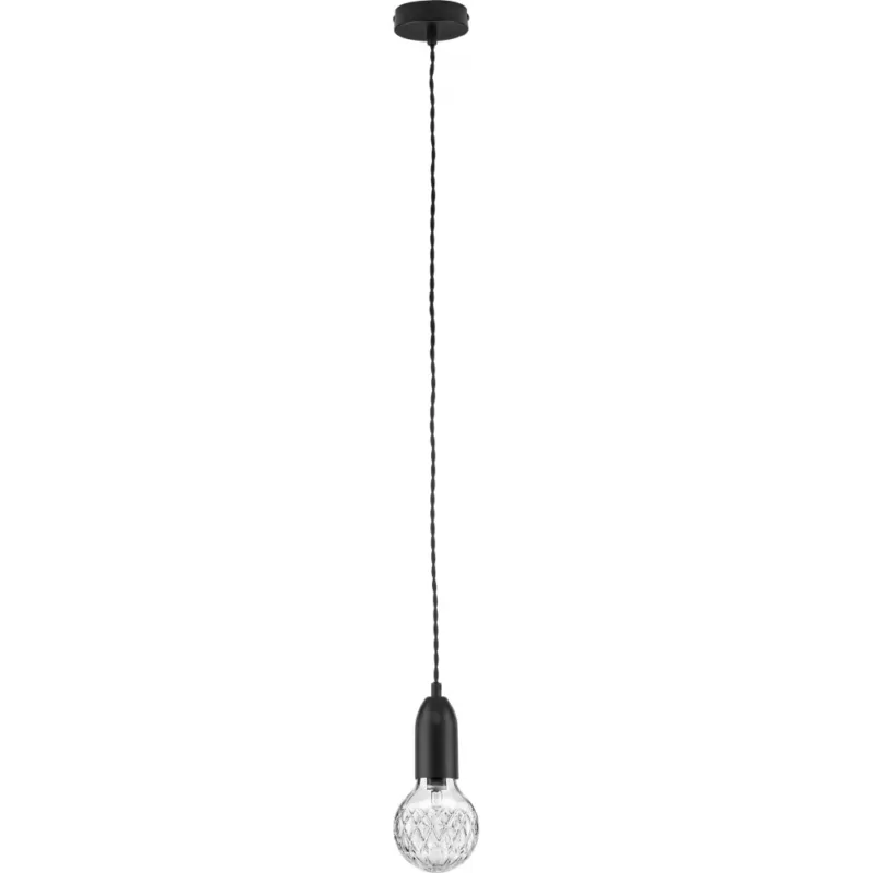 Oferta limitowana Lampa wisząca "żarówka" na kablu Denno czarna