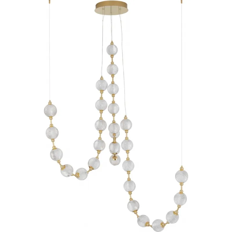 Bezpieczna płatność Lampa wisząca szklane kule glamour Jewels LED XXX przezroczysty/złoty