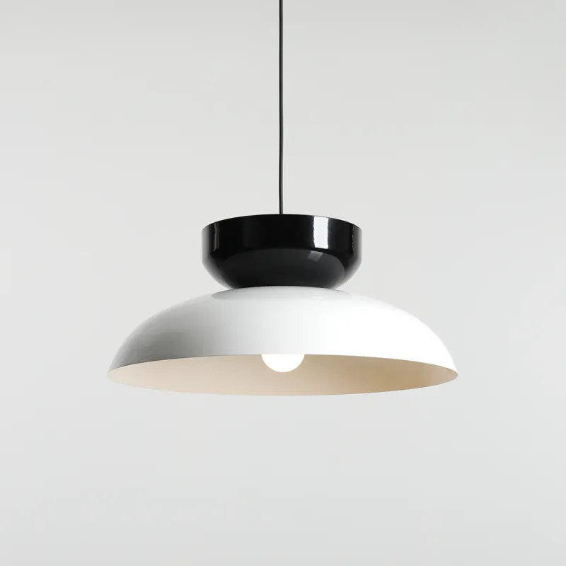 Lampa wisząca z biało-czarnym kloszem Aldo Gloss Zniżka