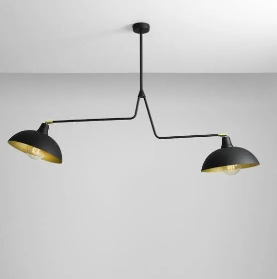 Lampa sufitowa Etica 2 z dwoma metalowymi kloszami Popularny