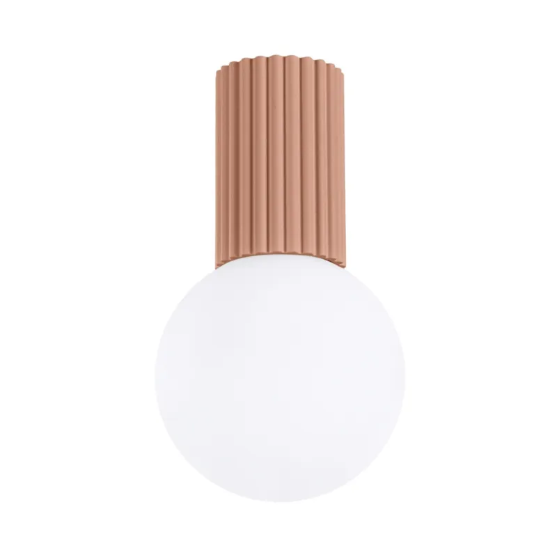 Ryflowana lampa sufitowa Globia IP44 – mocca Sprawdź teraz