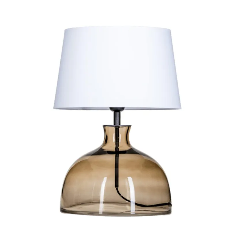 Lampa stołowa Haga Taupe na brązowej podstawie Obniżka ceny