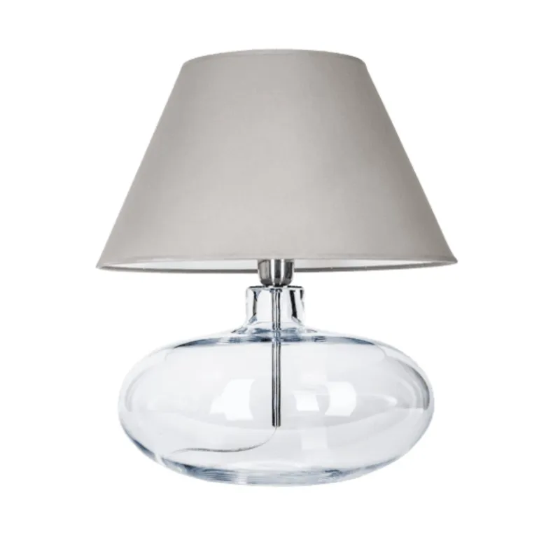 Stylowa lampa stołowa Stockholm Transparent z szarym abażurem Zamów dziś