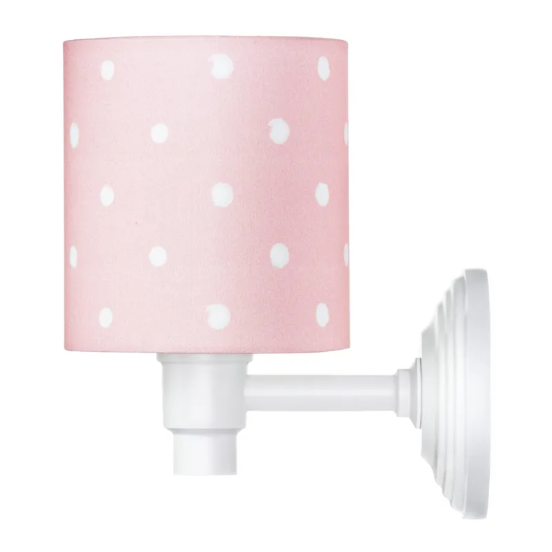 Różowy kinkiet dziecięcy Lovely Dots Pink w białe kropki Taniej