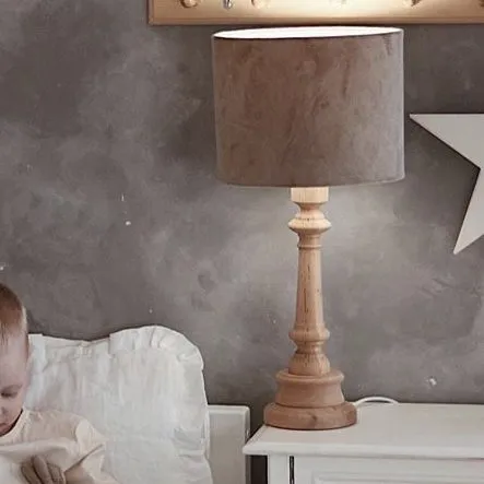 Premium Lampka nocna Velvet w beżowym kolorze