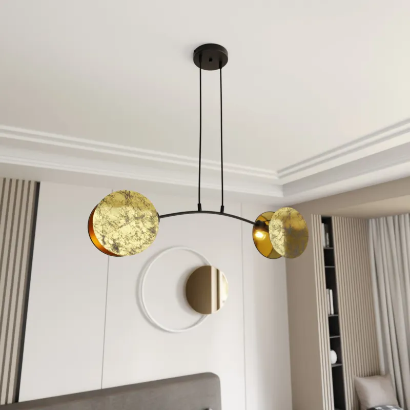 Oferta czasowa Złota lampa wisząca Marigold 2 w stylu glamour