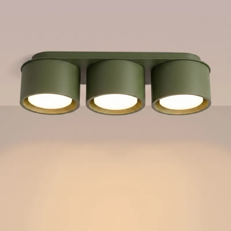 Oferta Lampa sufitowa z metalu Base 3 oliwkowa 3-punktowa