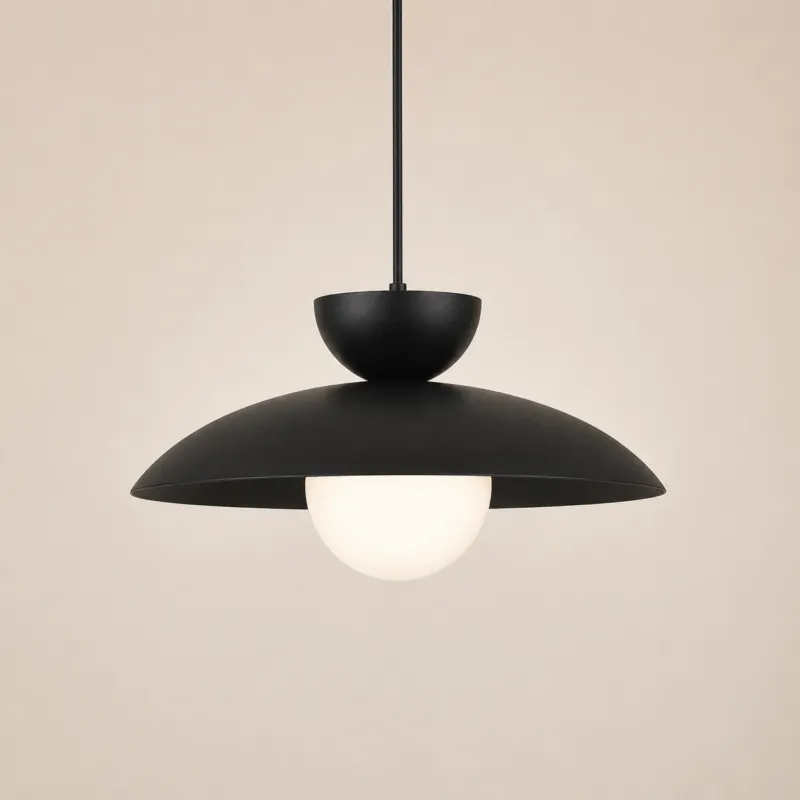 Czarna lampa wisząca z kloszem w formie kopuły Nubo Oferta czasowa