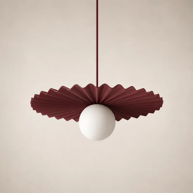 Burgundowa, pojedyncza lampa wisząca Flara Oferta czasowa