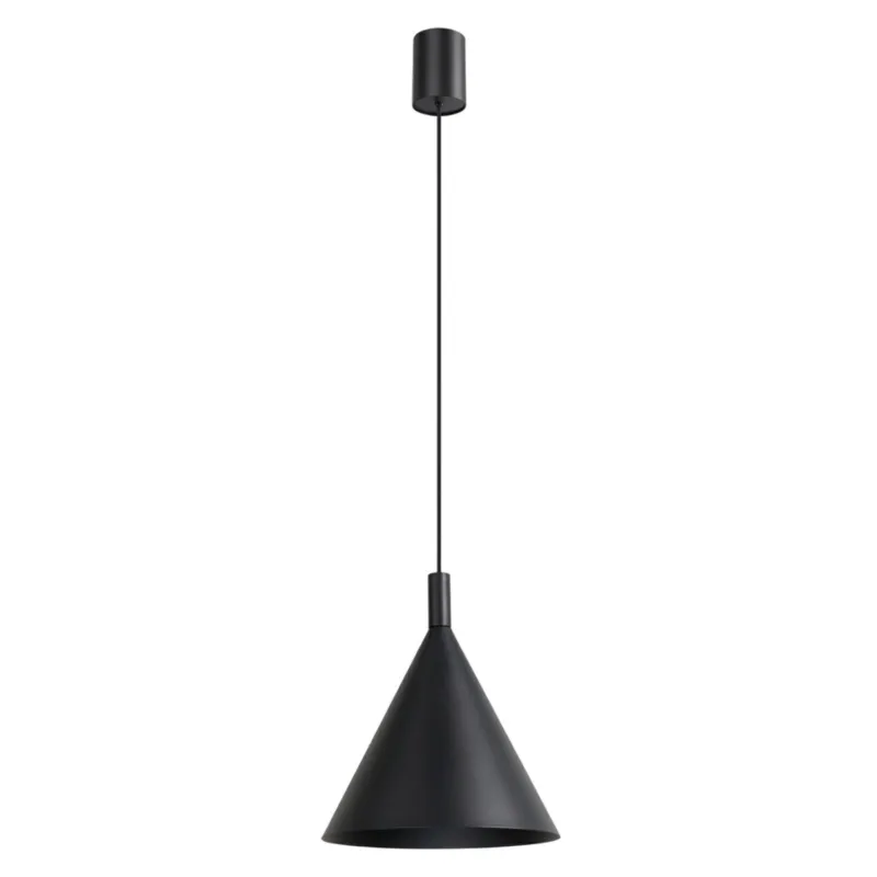 Czarna lampa wisząca Doka – stożek Obniżka ceny