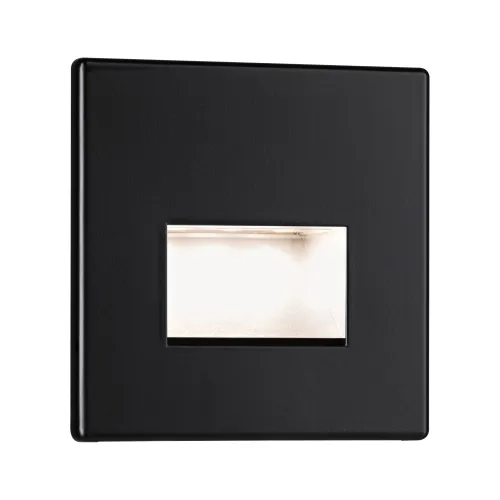 Wyprzedaż Czarna matowa kwadratowa lampa schodowa Paulmann 93094 Edge 1,2W 2700K 230V