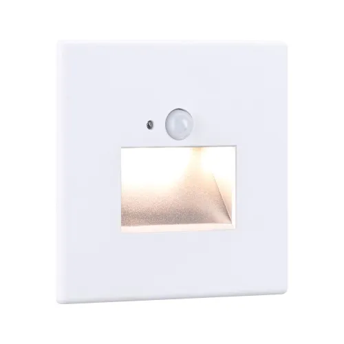 Biała matowa kwadratowa lampa schodowa z czujnikiem Paulmann 93133 Edge 1,2W 2700K 230V Zniżka