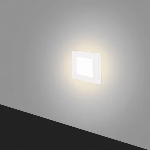 Biała kwadratowa lampa schodowa Elkim Lighting 1008B2202 Lesel 1W 4000K 230V Ekspresowa dostawa