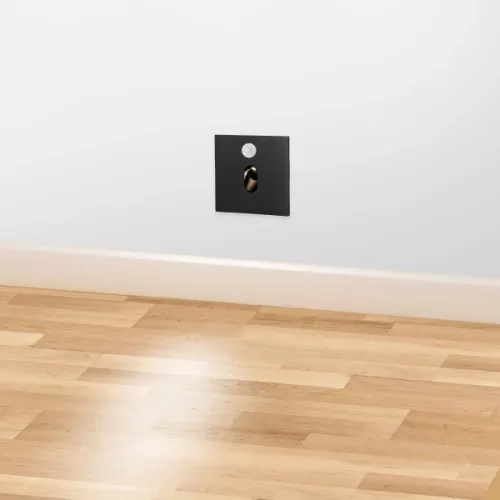 Czarna lampa schodowa kwadratowa z czujnikiem Elkim Lighting 100102203CR Lesel XL LED 1W 4000K 230V 7,5cm Szybka wysyłka