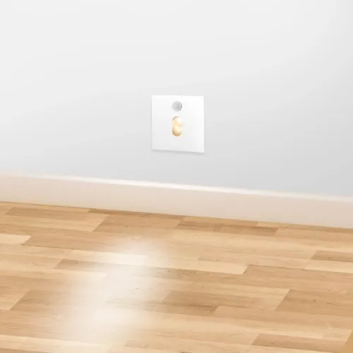 Biała lampa schodowa kwadratowa z czujnikiem Elkim Lighting 100102202CR Lesel XL LED 1W 4000K 230V 7,5cm Hit sprzedaży