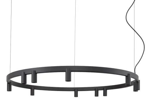 Czarna lampa wisząca obręcz ledowa 116cm i reflektory Nowodvorski 12288 Fourty Round XI 11xGU10 i LED Dodaj do koszyka