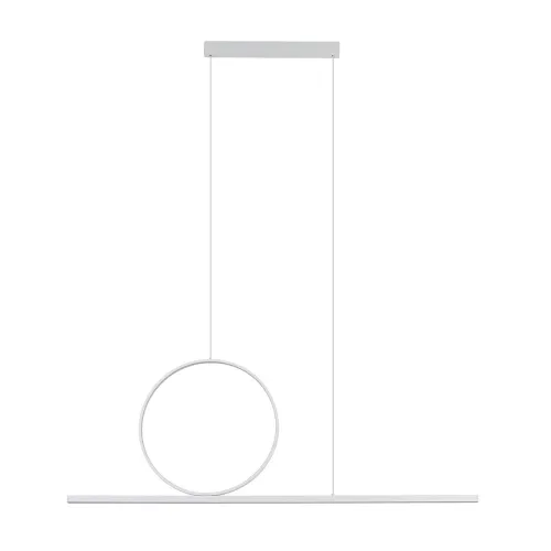 Biała ledowa lampa wisząca obracany okrąg 45cm i listwa 115cm Nowodvorski 11885 Lineo LED 39W 3000K Premium