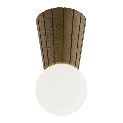 Bezpieczne zakupy Ciemna dębowa lampa łazienkowa z kloszem szklaną kulą Argon 8974 Volante G9 IP44