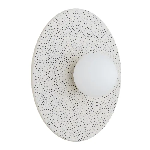 Ceramiczny kinkiet Bolesławiec kremowy w granatowe stemple Argon 8936 Boll G9 IP44 Darmowy zwrot