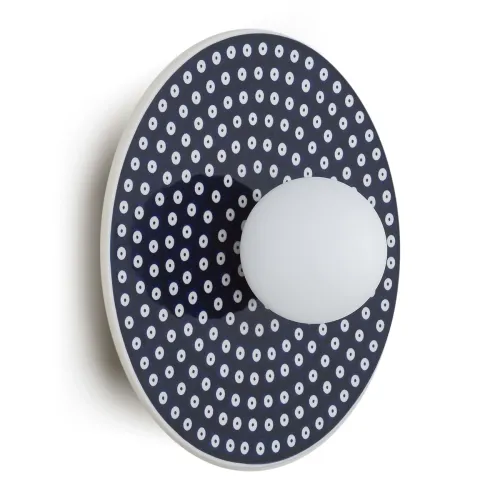 Ceramiczny kinkiet Bolesławiec granatowy w białe stemple Argon 8935 Boll G9 IP44 Niska cena