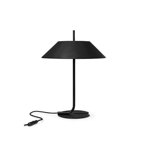 Czarna lampa stołowa z szerokim abażurem stożkiem z tkaniny Ummo SKS322P1 Sakosi St 3xG9 Tylko do końca tygodnia