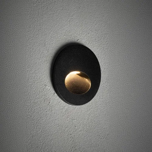 Ostatnie sztuki Czarna okrągła zewnętrzna lampa ścienna do elewacji Nowodvorski 11530 Ava LED 3W 3000K IP54