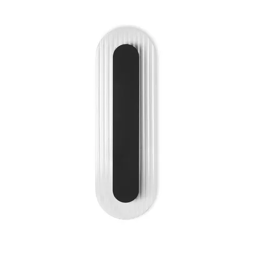 Bestseller Metalowy czarny kinkiet z ryflowanym szklanym dekoracyjnym kloszem Ummo RIWB62002 Riflo W A LED 4,8W 3000K