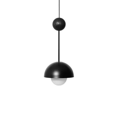 Dodaj do koszyka Czarna geometryczna lampa wisząca z białym szklanym kloszem Ummo KEA122P0 Kello A G9