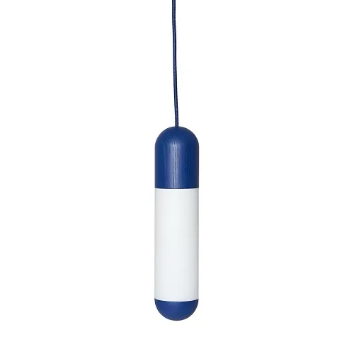 Smukła niebieska lampa wisząca z drewna i szkła Ummo FNA11313P0 Funsui A E14 Kup online