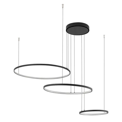 Wyprzedaż Czarna lampa wisząca trzy obręcze 30cm 45cm 60cm na jednej rozecie Nowodvorski 10817 Circolo LED 45W 3000K