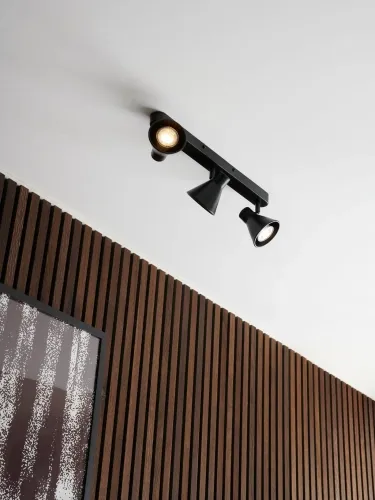 Nowy Czarna lampa sufitowa trzy reflektory regulowane punktowe Nordlux 45780103 Eik 3xGU10