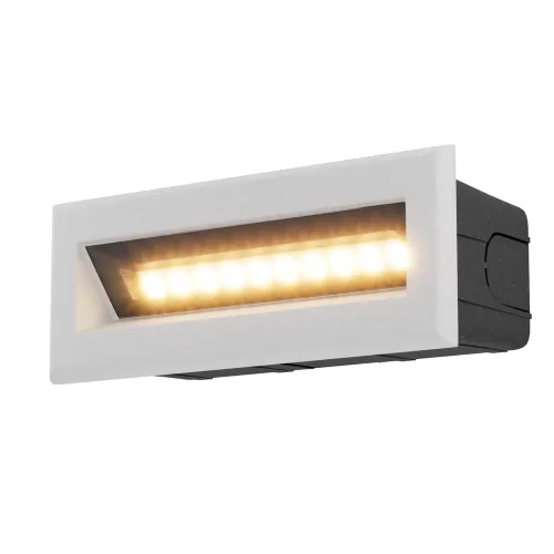Bestseller Zewnętrzna lampa ścienna wpuszczana w elewację Maytoni O045SL-L5W3K Bosca LED 5W 3000K IP65 60stopni 13,7cm x 5,4cm biały