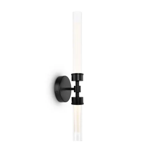 Popularny Lampa ścienna Kinkiet Dwa Szklane Klosze Maytoni MOD116WL-L7B3K Stelo LED 7W 3000K 56cm x 12cm czarny