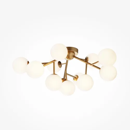 Lampa Sufitowa Szklane Klosze Kule Maytoni MOD545CL-12BS Dallas 12xG9 60cm x 20cm mosiądz biały Dodaj do koszyka