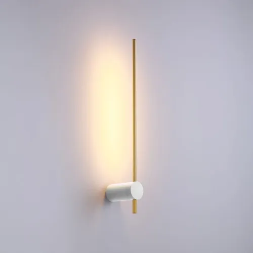 Do wyczerpania zapasów Lampa ścienna złota linia na białym uchwycie Elkim Lighting 646601125 Wand LED 6W 3000K 60cm