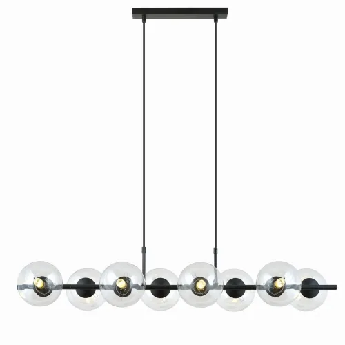 Zamów dziś Lampa wisząca czarna listwa 115cm z szklanymi kloszami kulami Emibig 1206/8 Rory 8