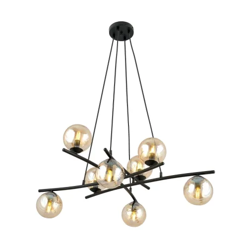 Lampa wisząca splątane czarne ramiona i miodowe klosze kule Emibig 1204/8 Essa 8 Zamów teraz