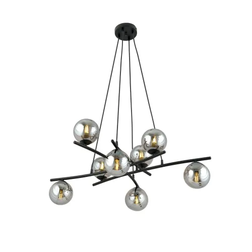 Lampa wisząca nad stół czarny stelaż i grafitowe klosze kule Emibig 1203/8 Essa 8 Tylko do końca tygodnia