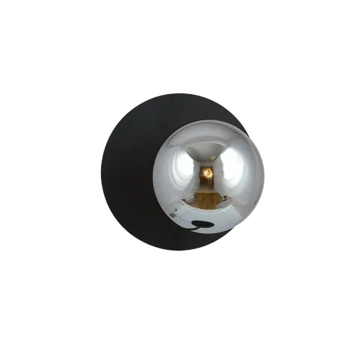 Cena promocyjna Lampa ścienna kinkiet okrągły talerz z kulą Emibig 1186/K1 Oslo K1 Black/Grafit 1xE14