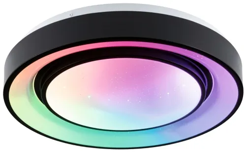 Lampa sufitowa Plafon okrągły z pilotem Paulmann 70544 Rainbow LED RGB Ściemniacz 22W 7cm x 37cm czarny Obniżka ceny