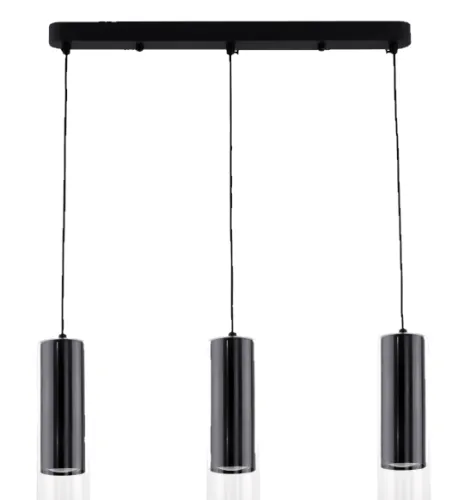 Nie przegap Czarna lampa wisząca trzy walce na listwie 50cm Light Prestige LP-232/3L BK Manacor 3xGU10