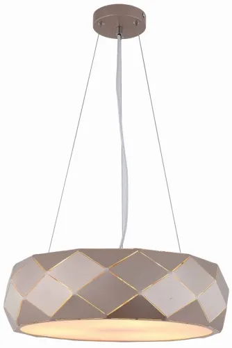Złota lampa wisząca okrągły foremny klosz z nacięciami Light Prestige LP-8069/1P GD Reus 3xE27 45cm x 100cm Oferta limitowana