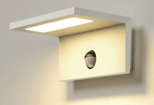Sprawdź teraz Biały kinkiet zewnętrzny z czujnikiem SLV 1001970 Angolux LED 9,8W 3000K IP44