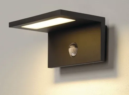 Oferta Antracytowy kinkiet zewnętrzny z czujnikiem SLV 1001969 Angolux LED 9,8W 3000K IP44