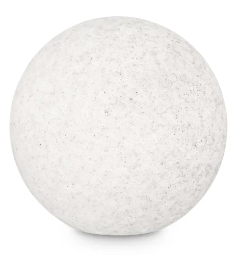 Premium Biała zewnętrzna lampa stojąca świecąca kula do ogrodu pokryta efektem granitu Ideal Lux 214009 Doris E27 IP44 30cm